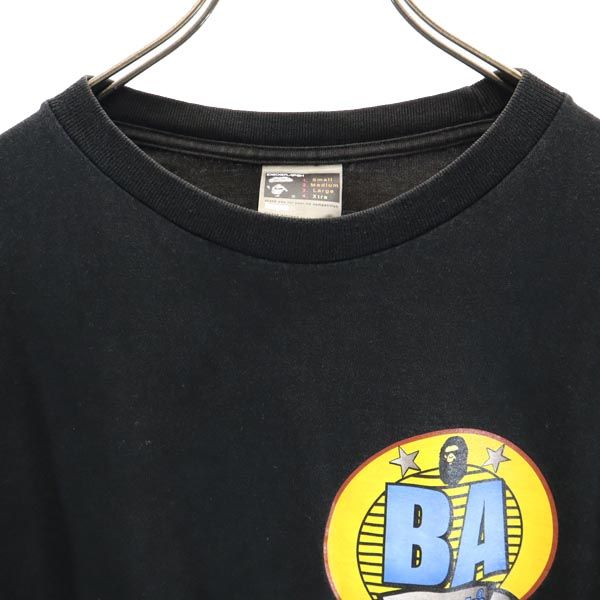 BAPE ベイプ 日本製 プリント 半袖 Tシャツ XL 黒 アベイシングエイプ A BATHING APE メンズ