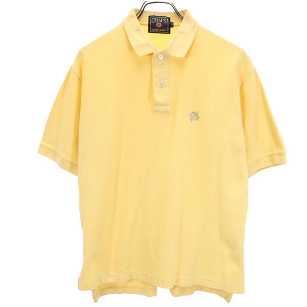 CHAPS チャップス 90s オールド 半袖 ポロシャツ M イエロー 鹿の子 メンズ