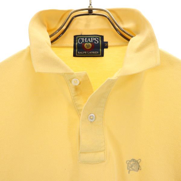 CHAPS チャップス 90s オールド 半袖 ポロシャツ M イエロー 鹿の子 メンズ