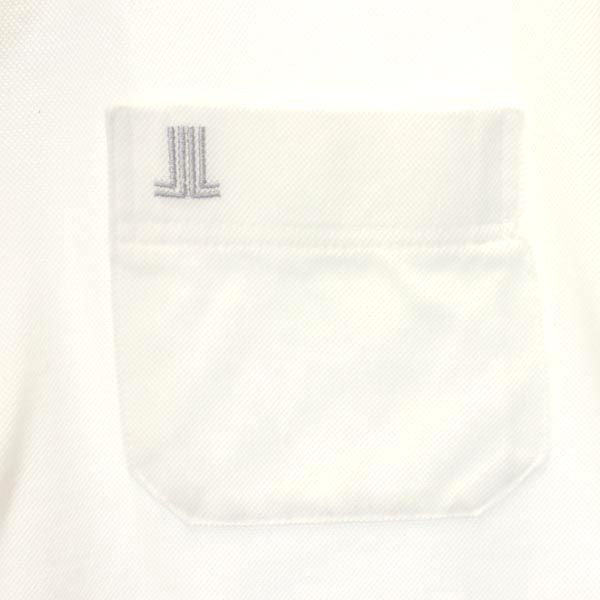 ランバン 日本製 半袖 ポロシャツ 38 白 LANVIN 鹿の子 メンズ