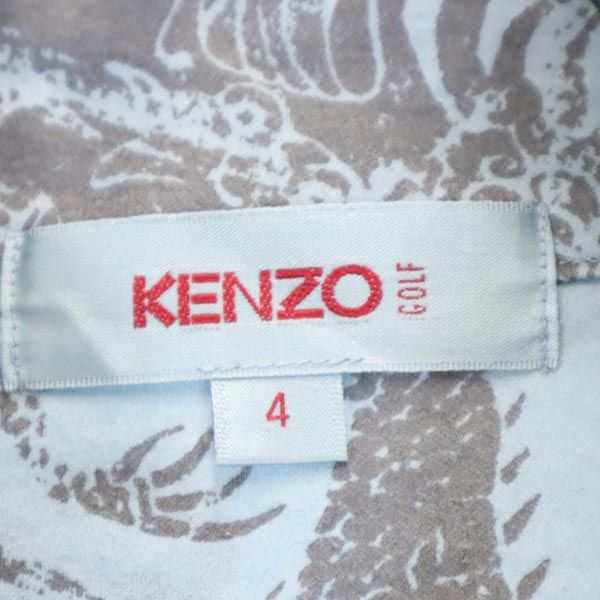 KENZO ケンゾー ゴルフ 日本製 半袖 ハーフジップ ポロシャツ 4 青系 GOLF メンズ