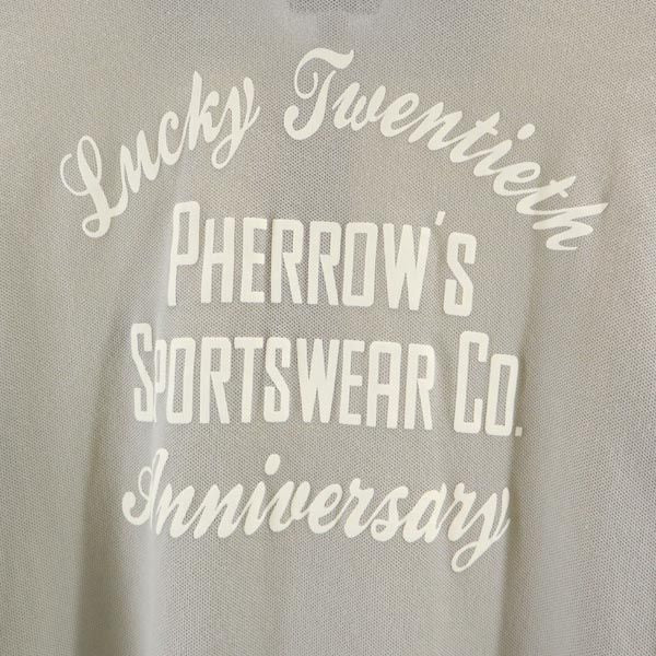 Pherrow's フェローズ 日本製 半袖 ポロシャツ 40 黄×グレー メンズ