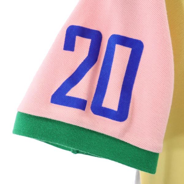 Pherrow's フェローズ 日本製 半袖 ポロシャツ 40 黄×グレー メンズ