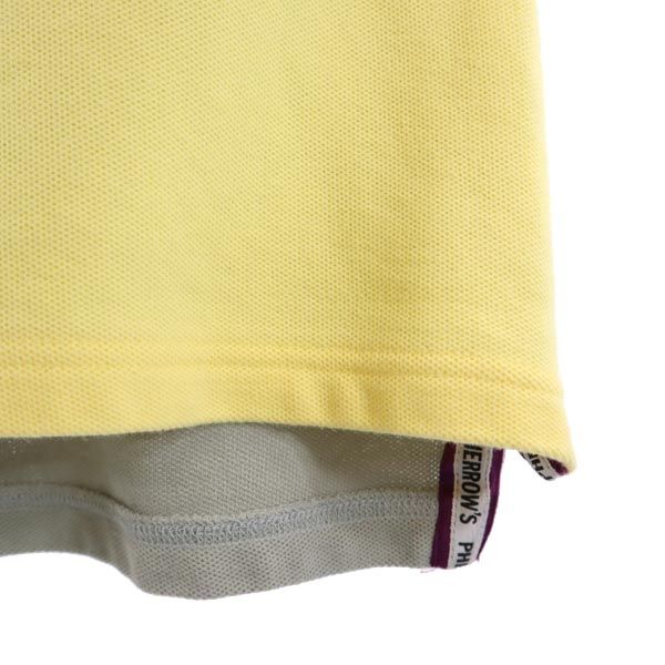 Pherrow's フェローズ 日本製 半袖 ポロシャツ 40 黄×グレー メンズ