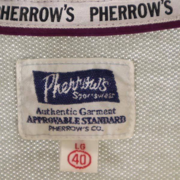 Pherrow's フェローズ 日本製 半袖 ポロシャツ 40 黄×グレー メンズ