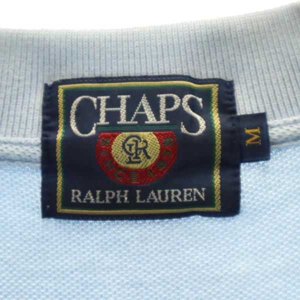 CHAPS チャップス 80s ヴィンテージ 半袖 ポロシャツ M 水色 鹿の子 メンズ