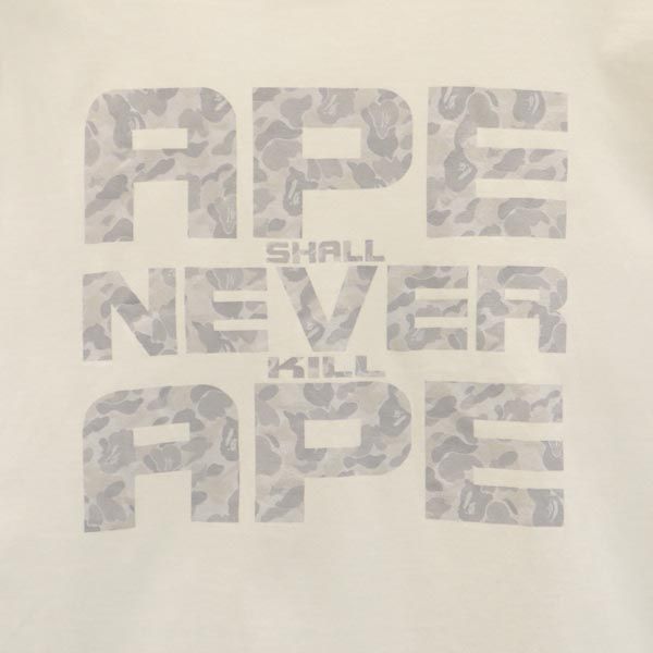 ベイプ 日本製 プリント 半袖 Tシャツ XS ホワイト系 BAPE メンズ