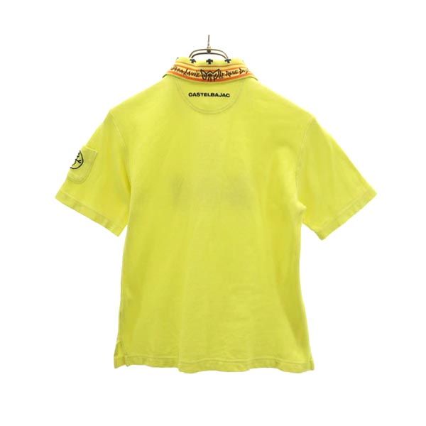 JC de CASTELBAJAC カステルバジャック 日本製 半袖 ポロシャツ 1 イエロー 鹿の子 レディース