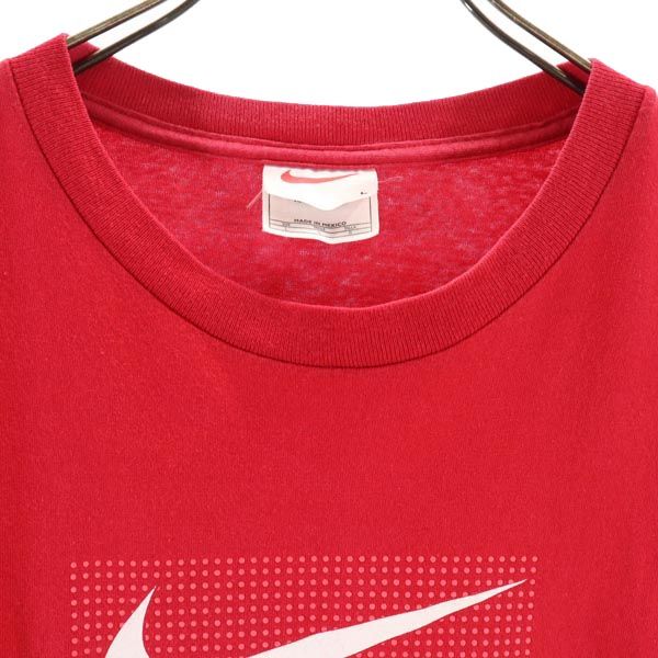 NIKE ナイキ 90s 00s 白タグ オールド 半袖 クルーネック Tシャツ L レッド メンズ