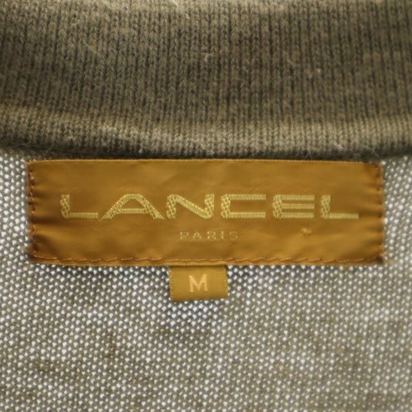 ランセル リネンブレンド 半袖 ニット ポロシャツ M カーキ系 LANCEL レディース