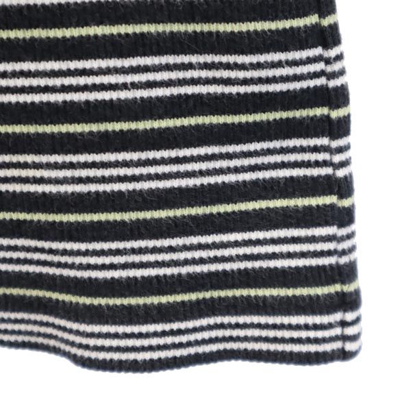 BURBERRY バーバリー 三陽商会 ボーダー柄 7分袖 ポロシャツ 160A 黒×白×黄 キッズ