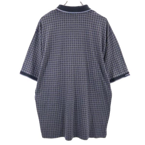 チャップスラルフローレン 総柄 ゴルフ 半袖 ポロシャツ XL ネイビー系 CHAPS RALPH LAUREN メンズ