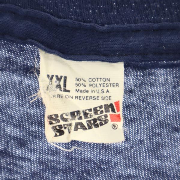 スクリーンスターズ 80s ヴィンテージ USA製 半袖 Tシャツ XXL ネイビー SCREEN STARS ビッグサイズ メンズ