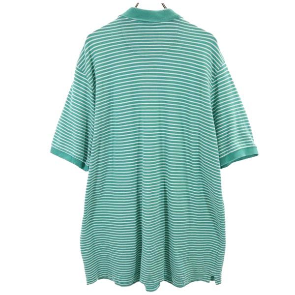 CHAPS チャップス ボーダー 半袖 ポロシャツ XLT/TGL グリーン系 鹿の子 メンズ