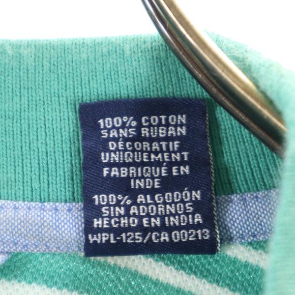 CHAPS チャップス ボーダー 半袖 ポロシャツ XLT/TGL グリーン系 鹿の子 メンズ