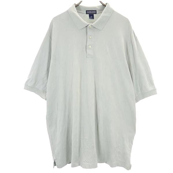 ランズエンド 半袖 ポロシャツ XXL グレー LANDS' END ビッグサイズ メンズ
