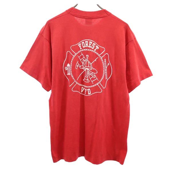 FRUIT OF THE LOOM フルーツオブザルーム 90s オールド USA製 バックプリント 半袖 Tシャツ L 赤 メンズ