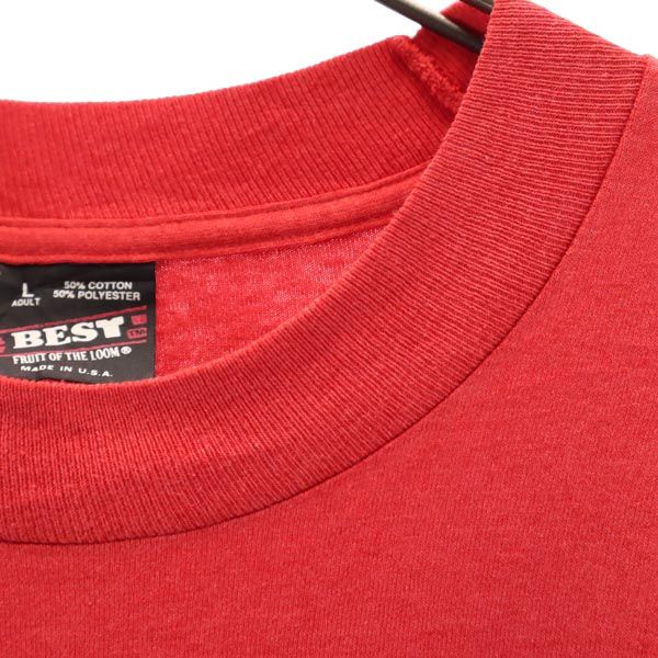 FRUIT OF THE LOOM フルーツオブザルーム 90s オールド USA製 バックプリント 半袖 Tシャツ L 赤 メンズ