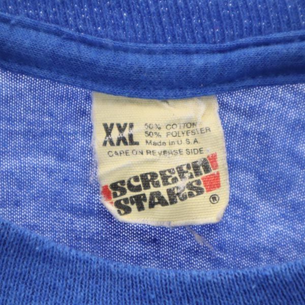 スクリーンスターズ 80s 90s ヴィンテージ USA製 半袖 Tシャツ XXL ブルー系 SCREEN STARS メンズ
