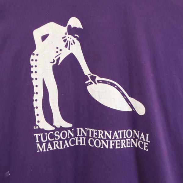 Hanes ヘインズ 90s オールド USA製 半袖 Tシャツ XXL パープル系 ビッグサイズ メンズ