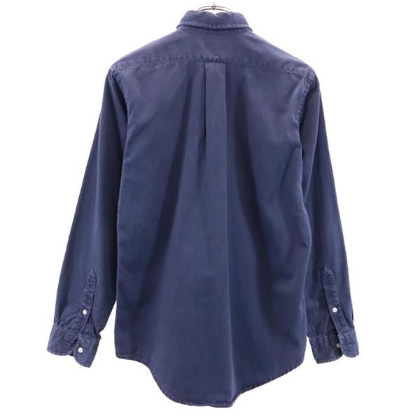 POLO RALPH LAUREN ポロラルフローレン 80s 緑タグ ボーイズ規格 ヴィンテージ 長袖 ボタンダウンシャツ L ネイビー メンズ