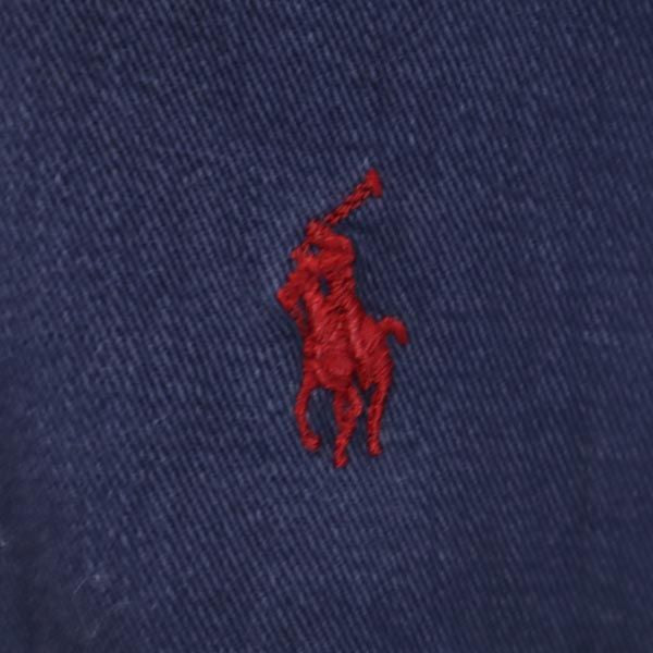 POLO RALPH LAUREN ポロラルフローレン 80s 緑タグ ボーイズ規格 ヴィンテージ 長袖 ボタンダウンシャツ L ネイビー メンズ