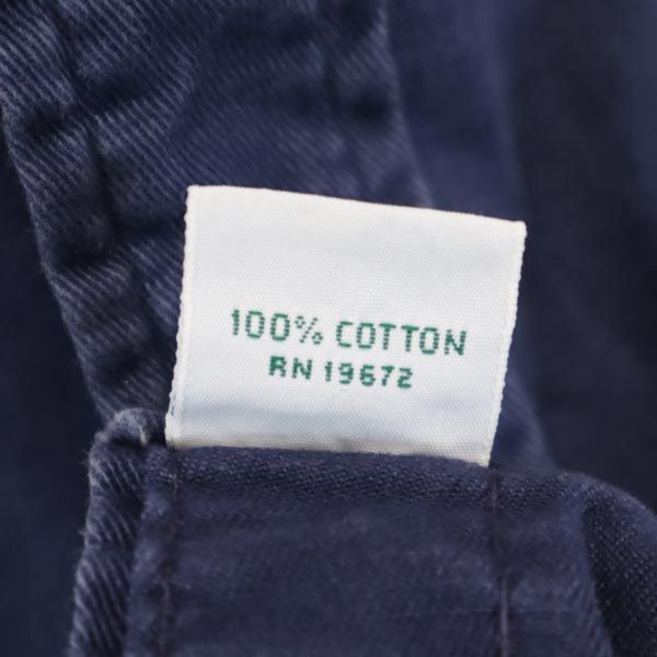 POLO RALPH LAUREN ポロラルフローレン 80s 緑タグ ボーイズ規格 ヴィンテージ 長袖 ボタンダウンシャツ L ネイビー メンズ
