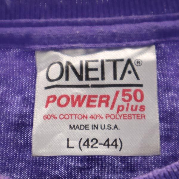 ONEITA オニータ 90s オールド USA製 半袖 Tシャツ L42-44 パープル系 メンズ