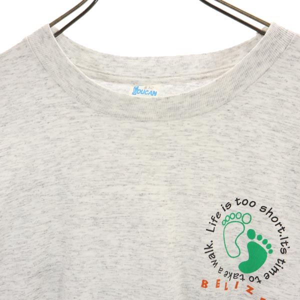 トゥーカン バックプリント 半袖 Tシャツ XXL 杢グレー Toucan ビッグサイズ BELIZE メンズ