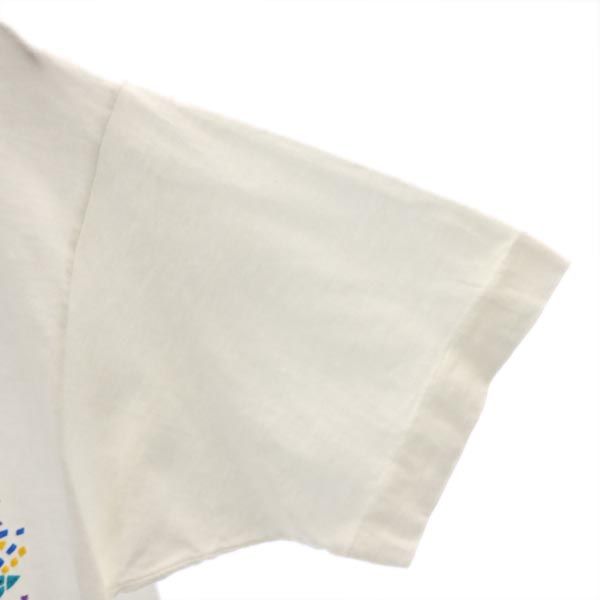 フルーツオブザルーム 90s オールド USA製 3Dプリント 半袖 Tシャツ M ホワイト系 FRUIT OF THE LOOM メンズ