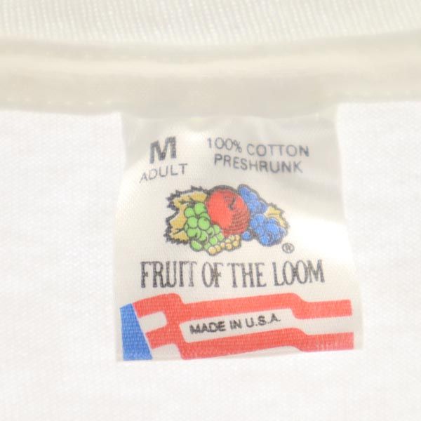 フルーツオブザルーム 90s オールド USA製 3Dプリント 半袖 Tシャツ M ホワイト系 FRUIT OF THE LOOM メンズ