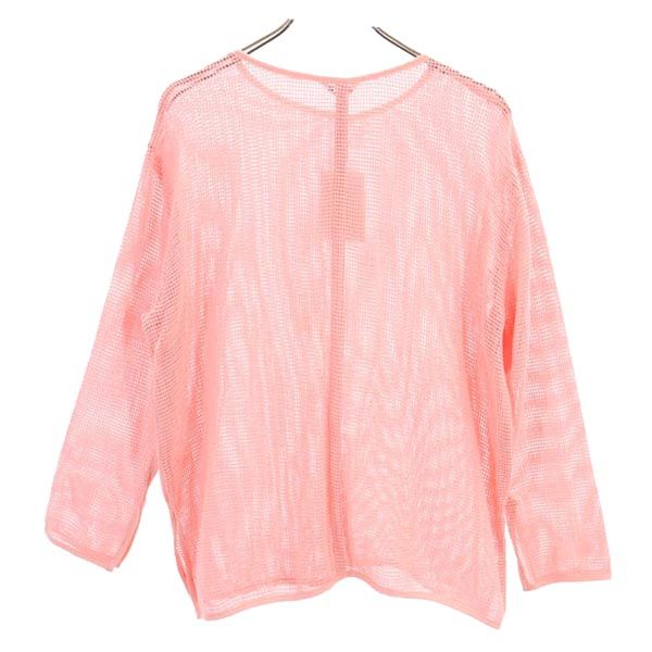 未使用 CLANE クラネ 長袖 カットソー 1 ピンク ルーズ メッシュ ロンT レディース