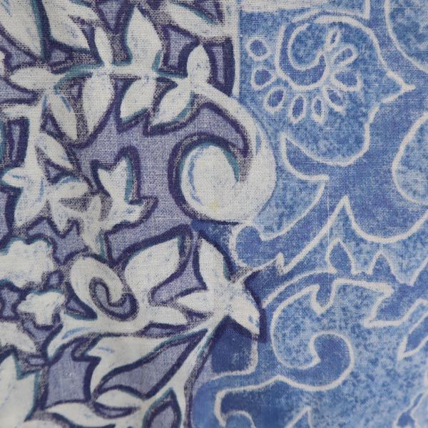 Go BaReFooT ゴーベアフット 90s オールド USA製 総柄 リバースプリント アロハシャツ L ブルー系 メンズ