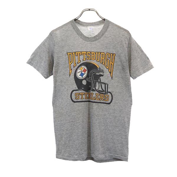 LOGO7 ロゴ7 80s ヴィンテージ USA製 半袖 Tシャツ M グレー系 メンズ