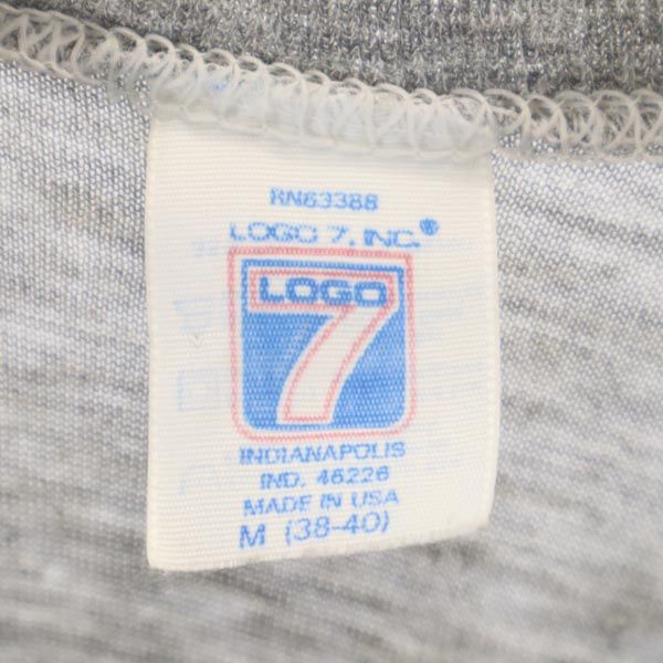 LOGO7 ロゴ7 80s ヴィンテージ USA製 半袖 Tシャツ M グレー系 メンズ