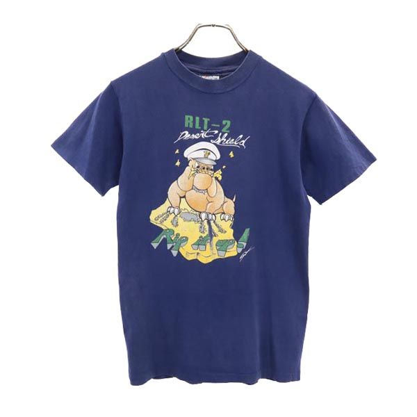 Hanes ヘインズ 80s ヴィンテージ USA製 半袖 Tシャツ S ネイビー系 メンズ