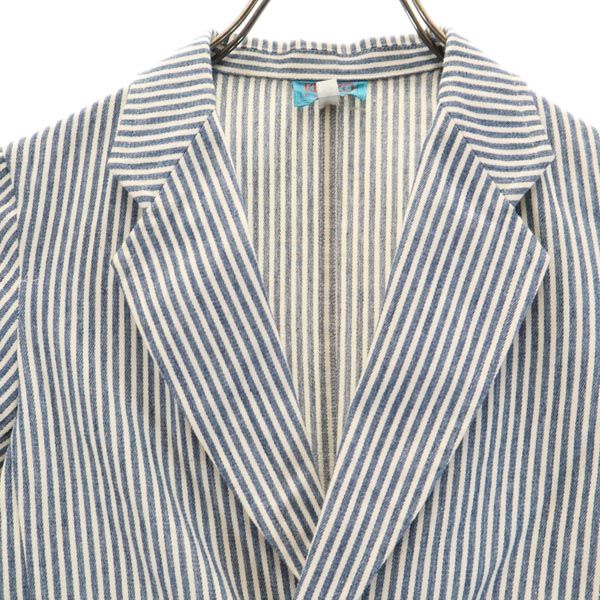 KENZO ケンゾー ストライプ柄 ショートパンツ 上下 セットアップ 120cm ブルー×ホワイト ジャケット パンツ キッズ