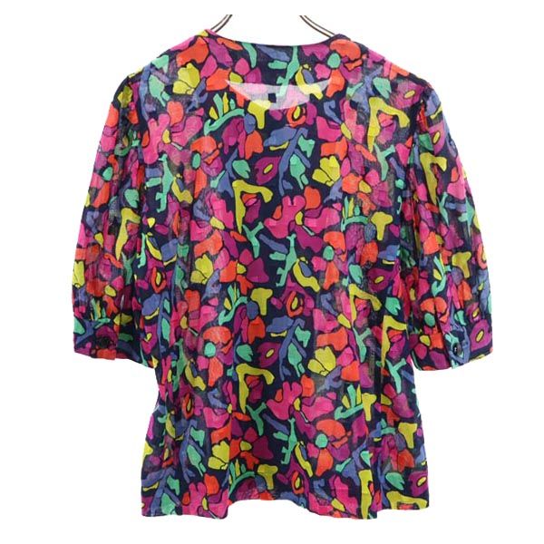 GIVENCHY ジバンシィ 総柄 半袖 ノーカラーシャツ 15 レディース