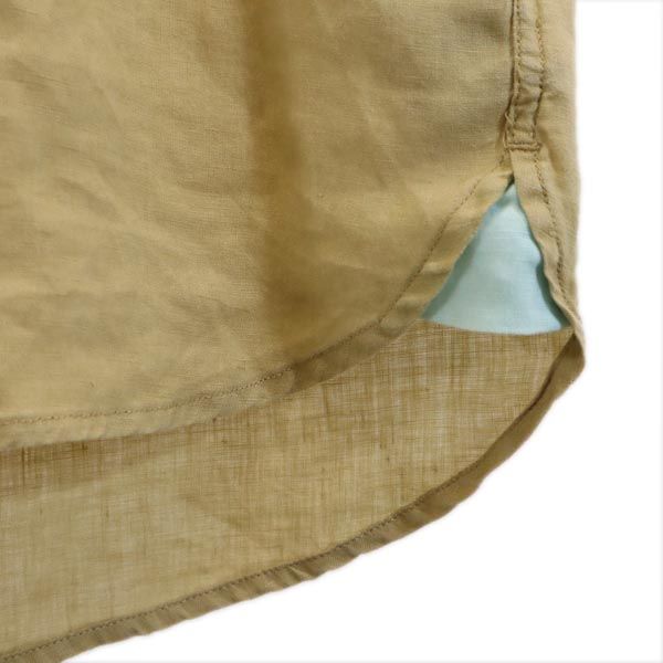 TOMMY HILFIGER トミーヒルフィガー リネン 半袖 ボタンダウンシャツ S ベージュ系 メンズ