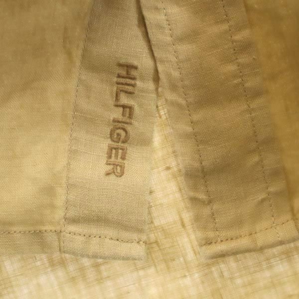 TOMMY HILFIGER トミーヒルフィガー リネン 半袖 ボタンダウンシャツ S ベージュ系 メンズ