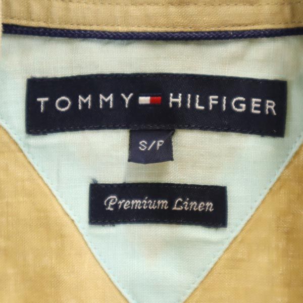 TOMMY HILFIGER トミーヒルフィガー リネン 半袖 ボタンダウンシャツ S ベージュ系 メンズ