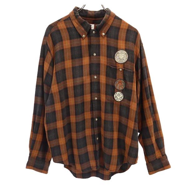 JC de CASTELBAJAC カステルバジャック チェック 長袖 ボタンダウンシャツ 3 ブラウン系 メンズ