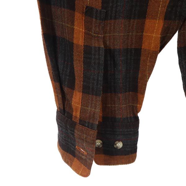 JC de CASTELBAJAC カステルバジャック チェック 長袖 ボタンダウンシャツ 3 ブラウン系 メンズ