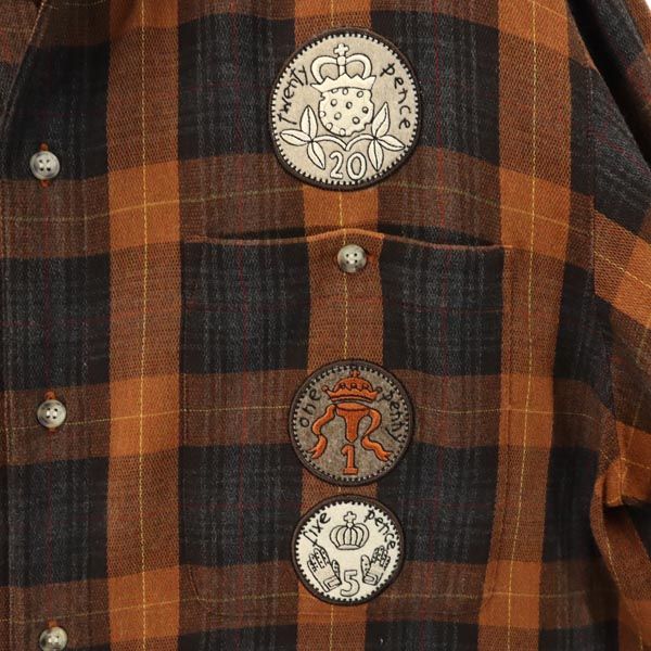 JC de CASTELBAJAC カステルバジャック チェック 長袖 ボタンダウンシャツ 3 ブラウン系 メンズ