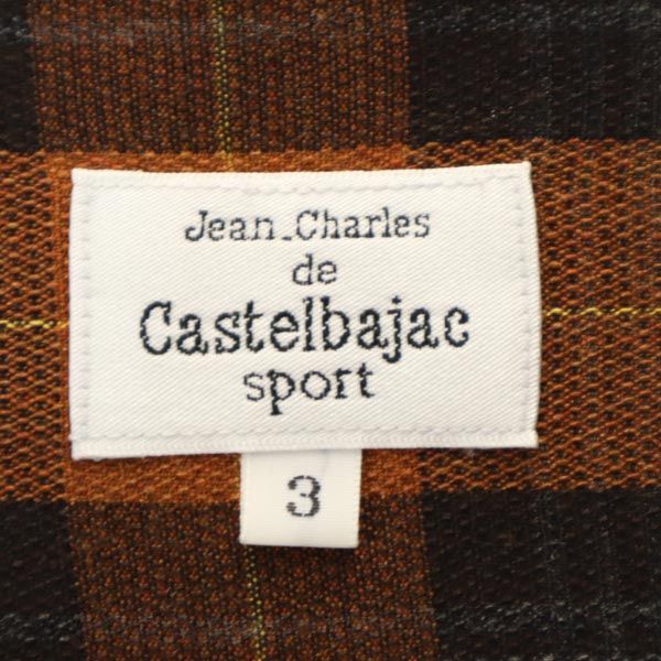 JC de CASTELBAJAC カステルバジャック チェック 長袖 ボタンダウンシャツ 3 ブラウン系 メンズ