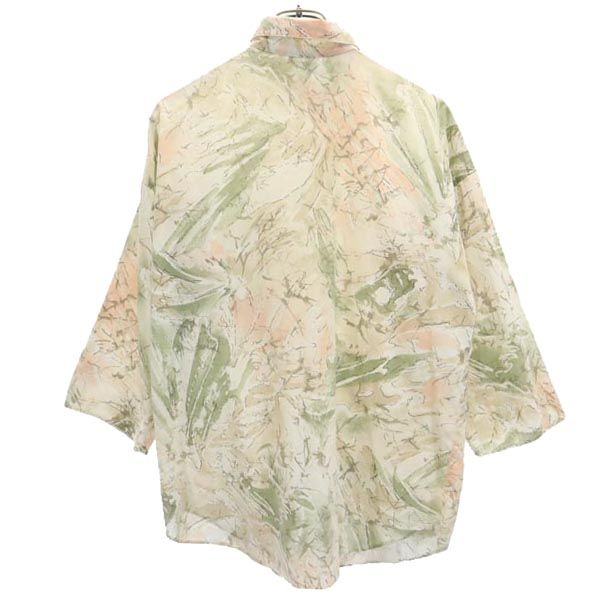 Touche 総柄 5分袖 シャツ ベージュ系 レディース
