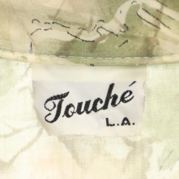 Touche 総柄 5分袖 シャツ ベージュ系 レディース