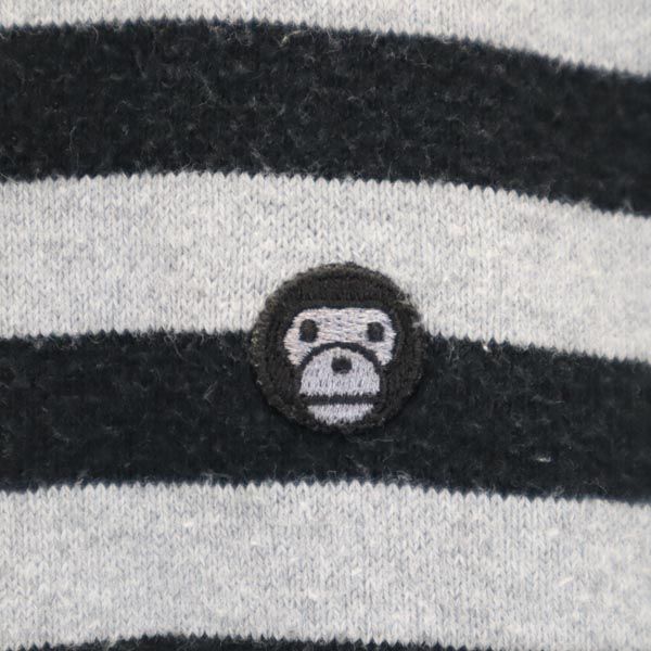 アベイシングエイプ 日本製 ボーダー 半袖 Tシャツ XS グレー系 A BATHING APE BABY MILO ベイビーマイロ レディース