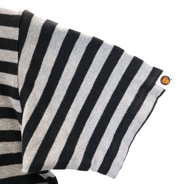 アベイシングエイプ 日本製 ボーダー 半袖 Tシャツ XS グレー系 A BATHING APE BABY MILO ベイビーマイロ レディース