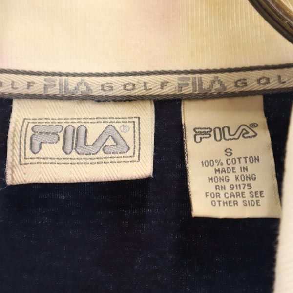 FILA フィラ 半袖 ポロシャツ S ボルドー×ネイビー メンズ